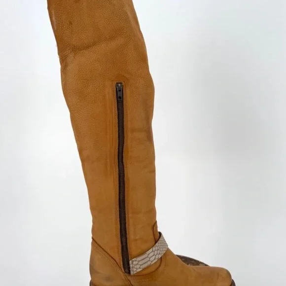 Freebird by Steven Denmark Leather Riding Style Boots Genuine Sheep Fur - Picture 17 of 17